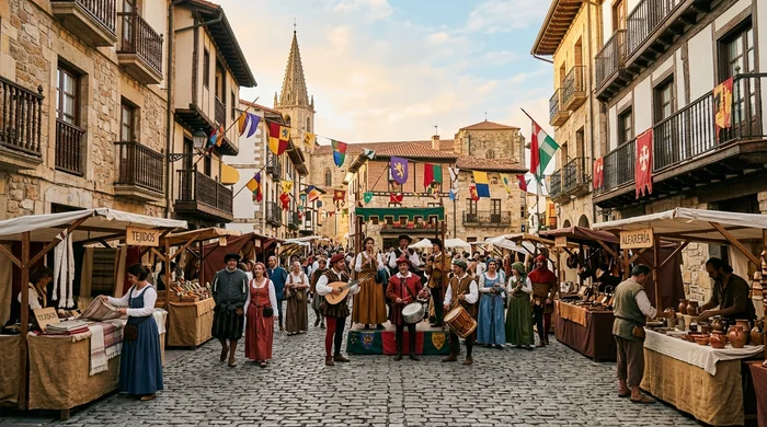 Mercado Renacentista de Laredo 2026: fechas y actividades 3 Puestos artesanos y visitantes en un mercado renacentista